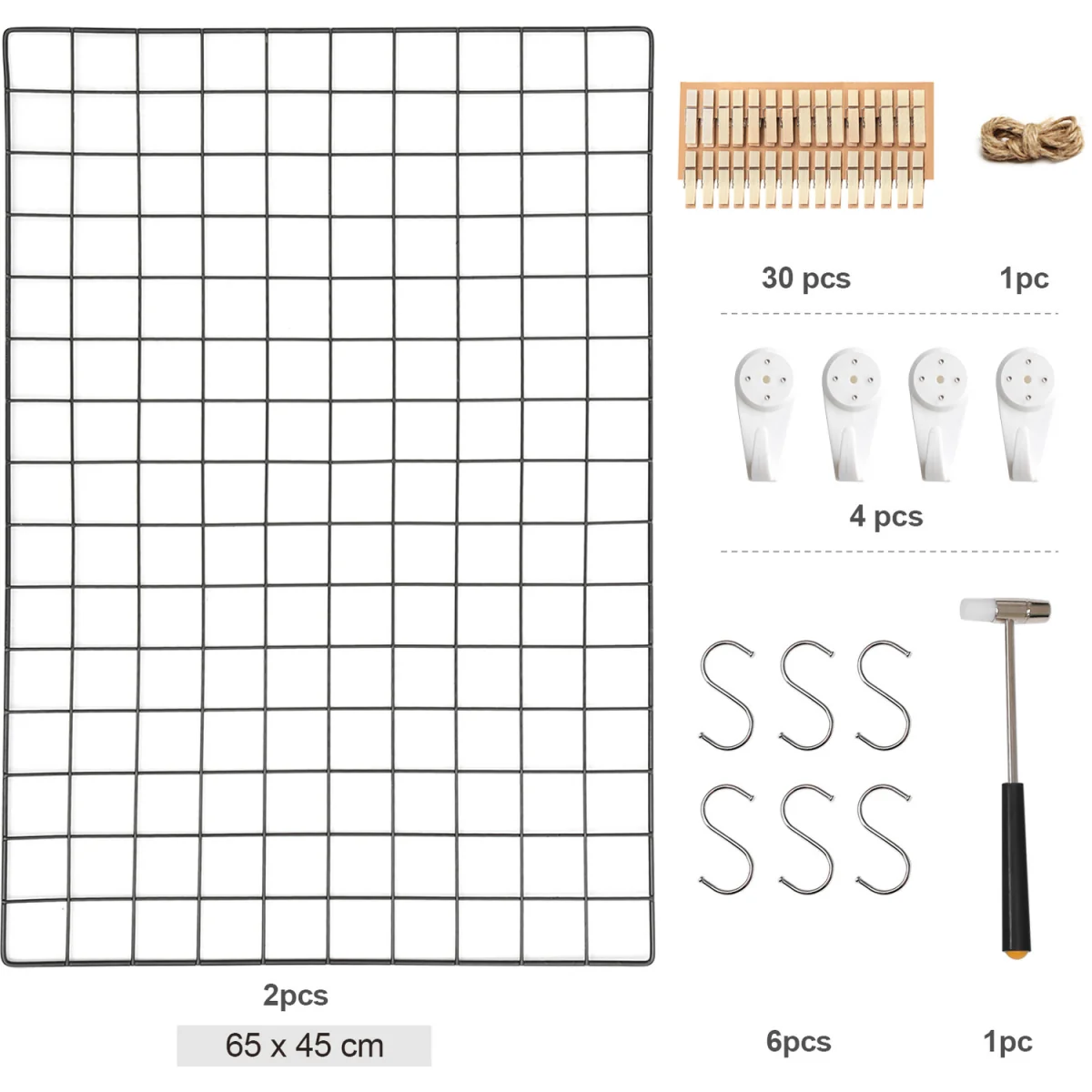 SONGMICS Wire Mesh Photo Display Panels Set of 2 Grid Wall Decor - Black – image 6