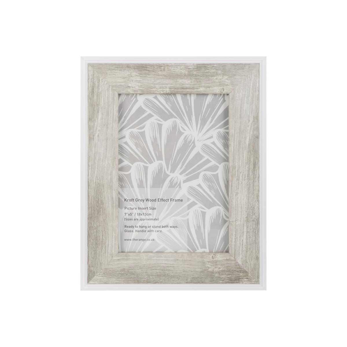 Kroft Grey Wood Effect Frame - 7x5in – image 1