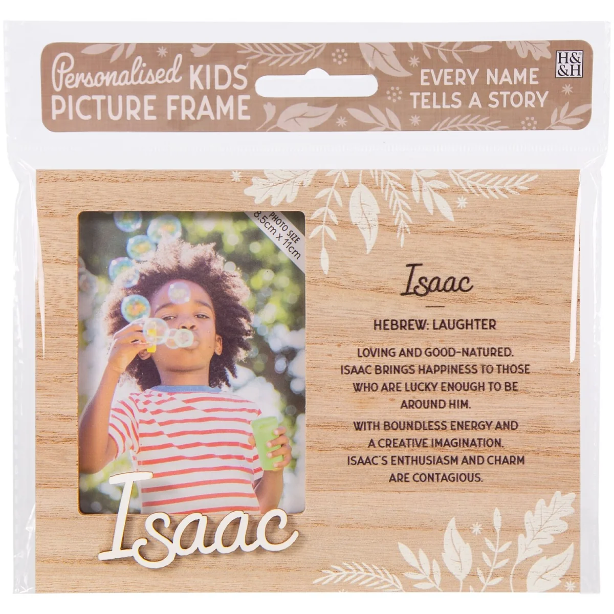 Isaac Pre-personalised Child's Picture Frame - Light Brown – image 2