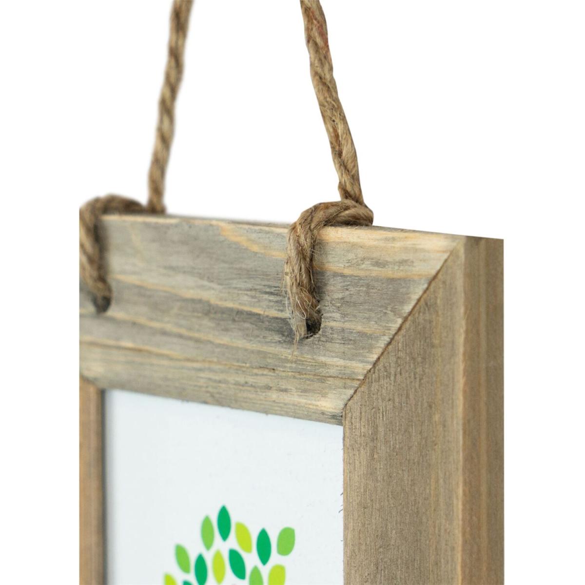 4x6" Rustic Wooden Hanging Photo Frame Natural - Brown – image 4