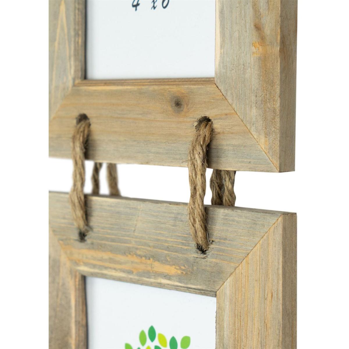 4x6" Rustic Wooden Hanging Photo Frame Natural - Brown – image 5