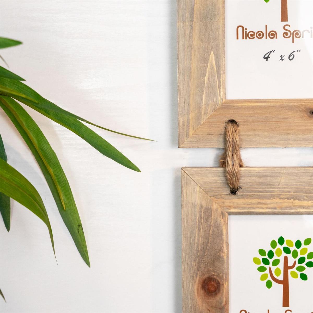 4x6" Rustic Wooden Hanging Photo Frame Natural - Brown – image 7