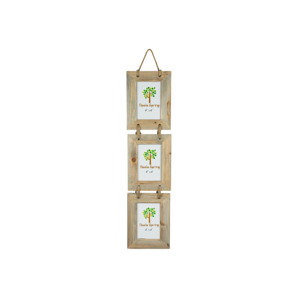 4x6" Rustic Wooden Hanging Photo Frame Natural - Brown – image 1