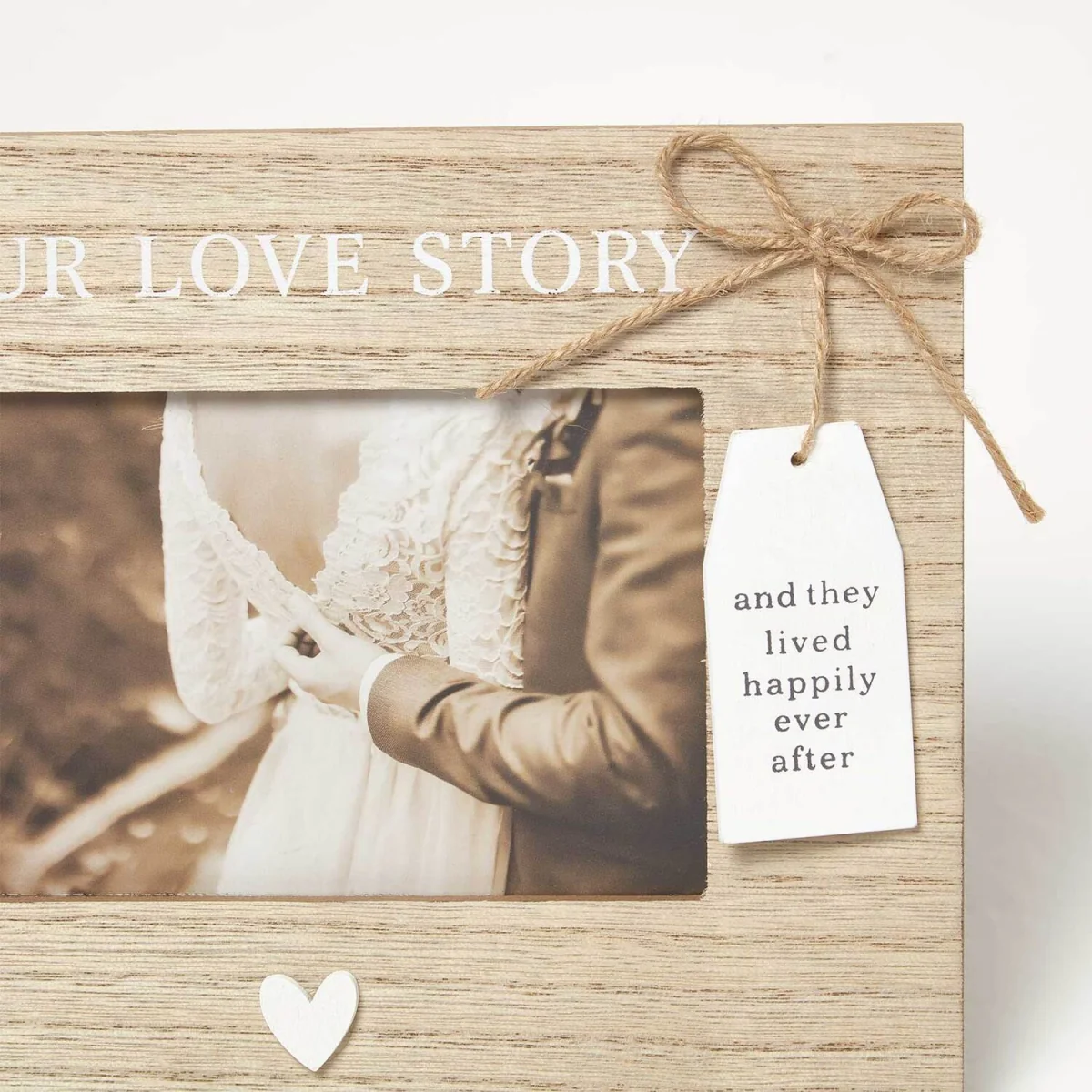 Love Story Wood Grain Photo Frame  4x6 - Neutral – image 3