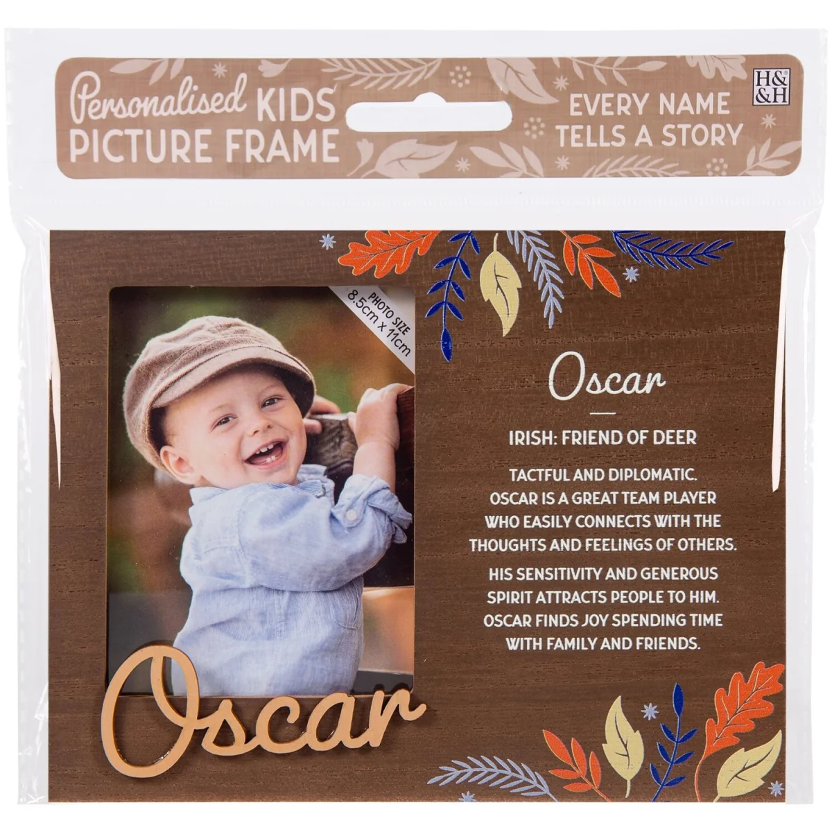 Oscar Pre-personalised Child's Picture Frame - Dark Brown – image 2
