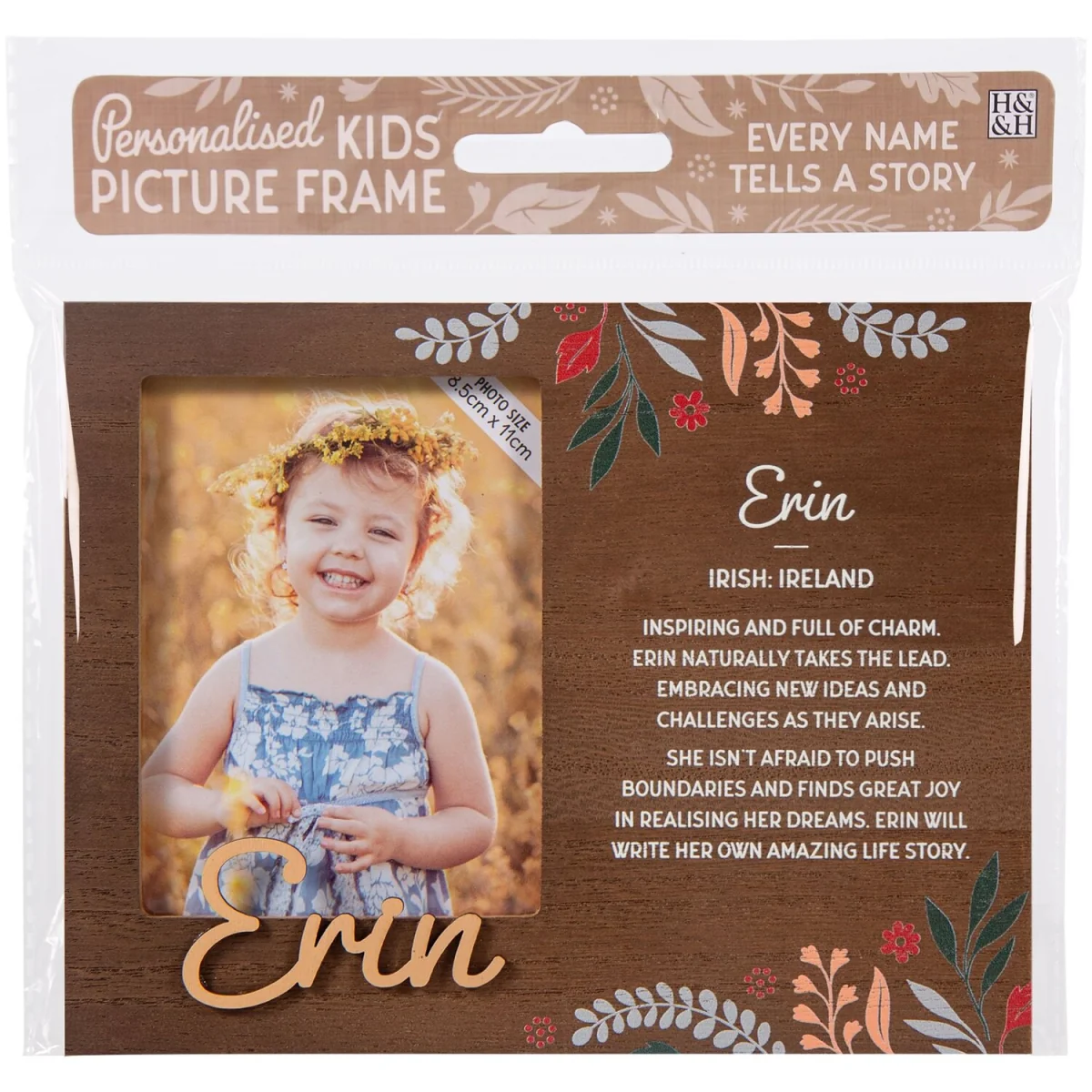 Erin Pre-personalised Child's Picture Frame - Dark Brown – image 2
