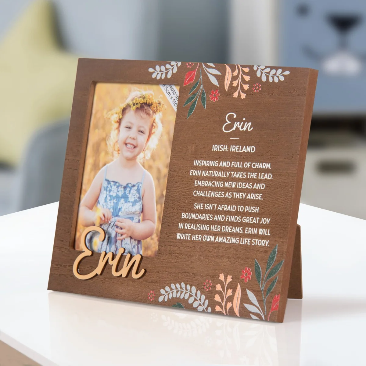 Erin Pre-personalised Child's Picture Frame - Dark Brown – image 8