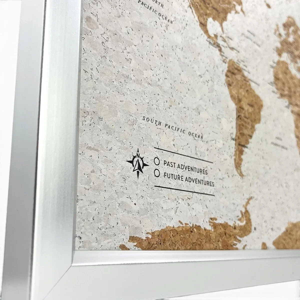 Splosh Travel Map World Framed Silver - Silver – image 3