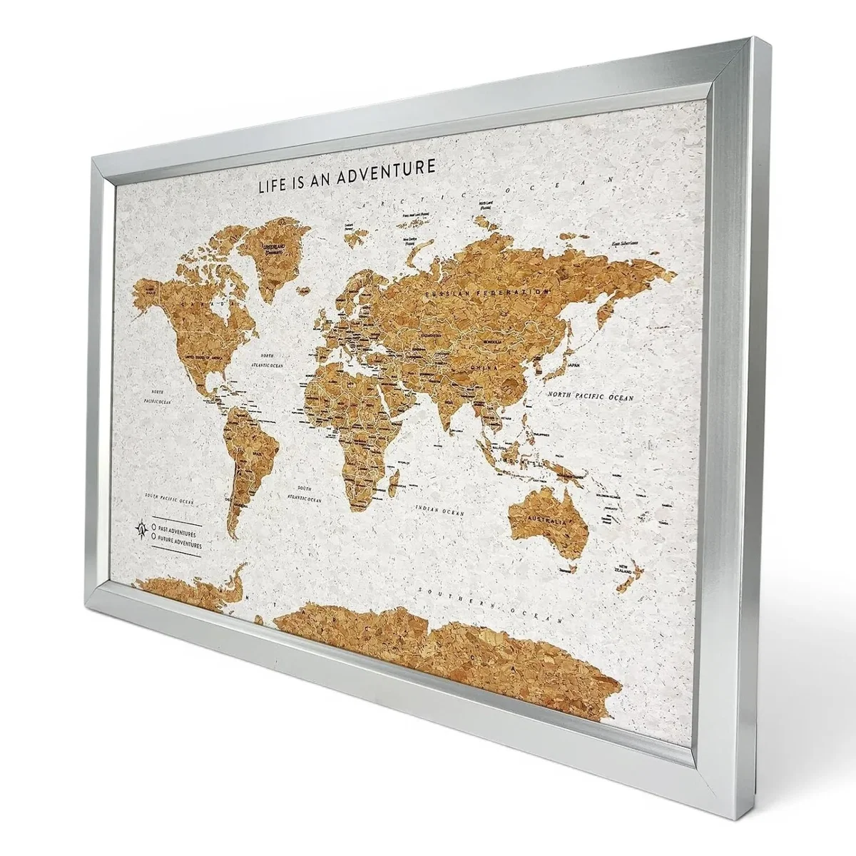 Splosh Travel Map World Framed Silver - Silver – image 4