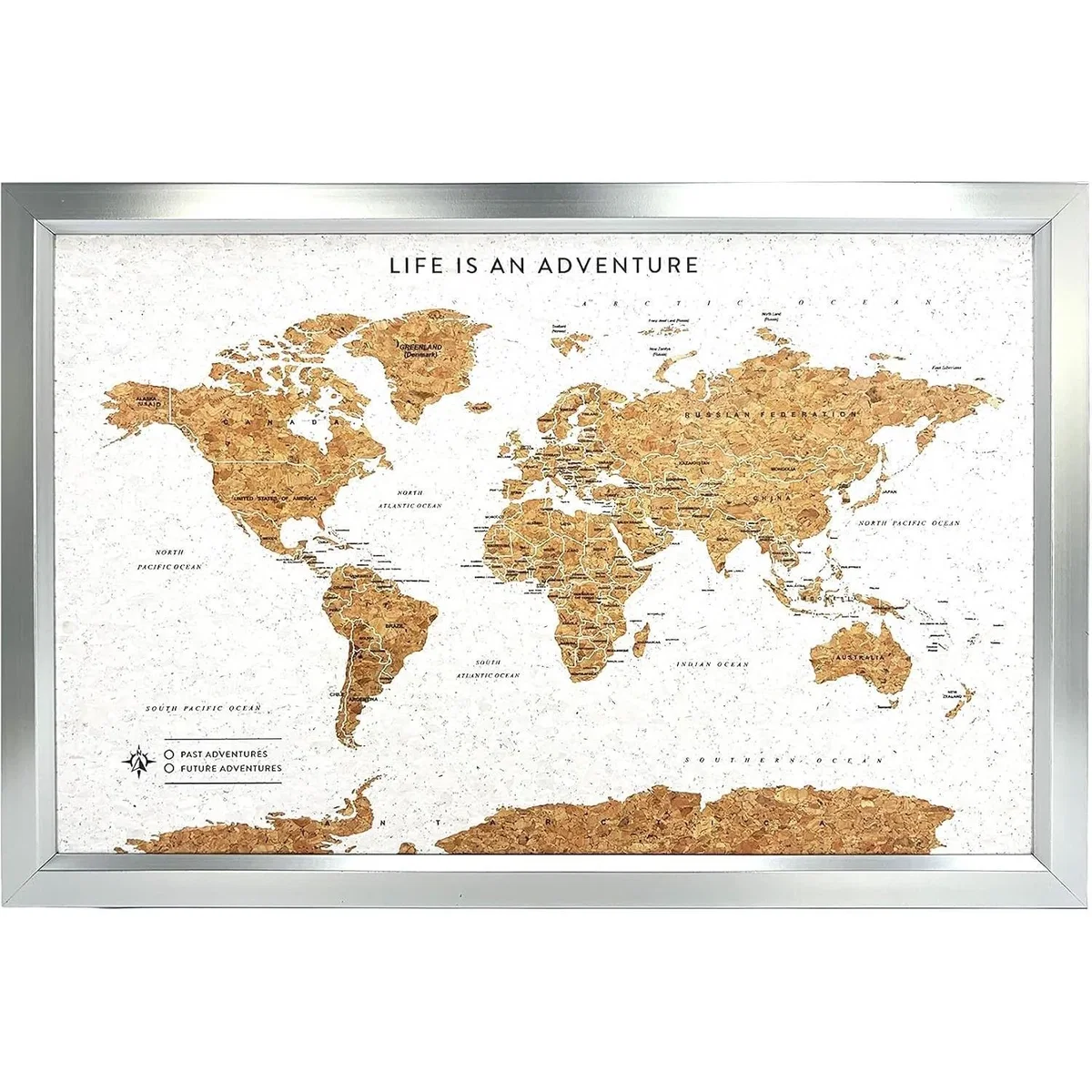 Splosh Travel Map World Framed Silver - Silver – image 6