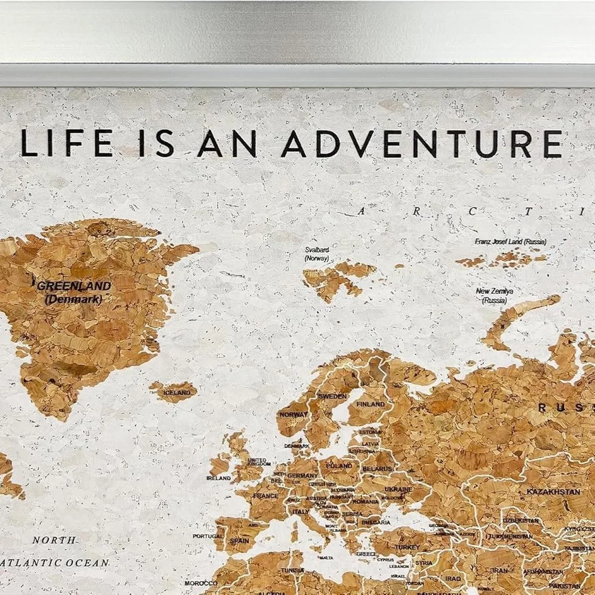 Splosh Travel Map World Framed Silver - Silver – image 7