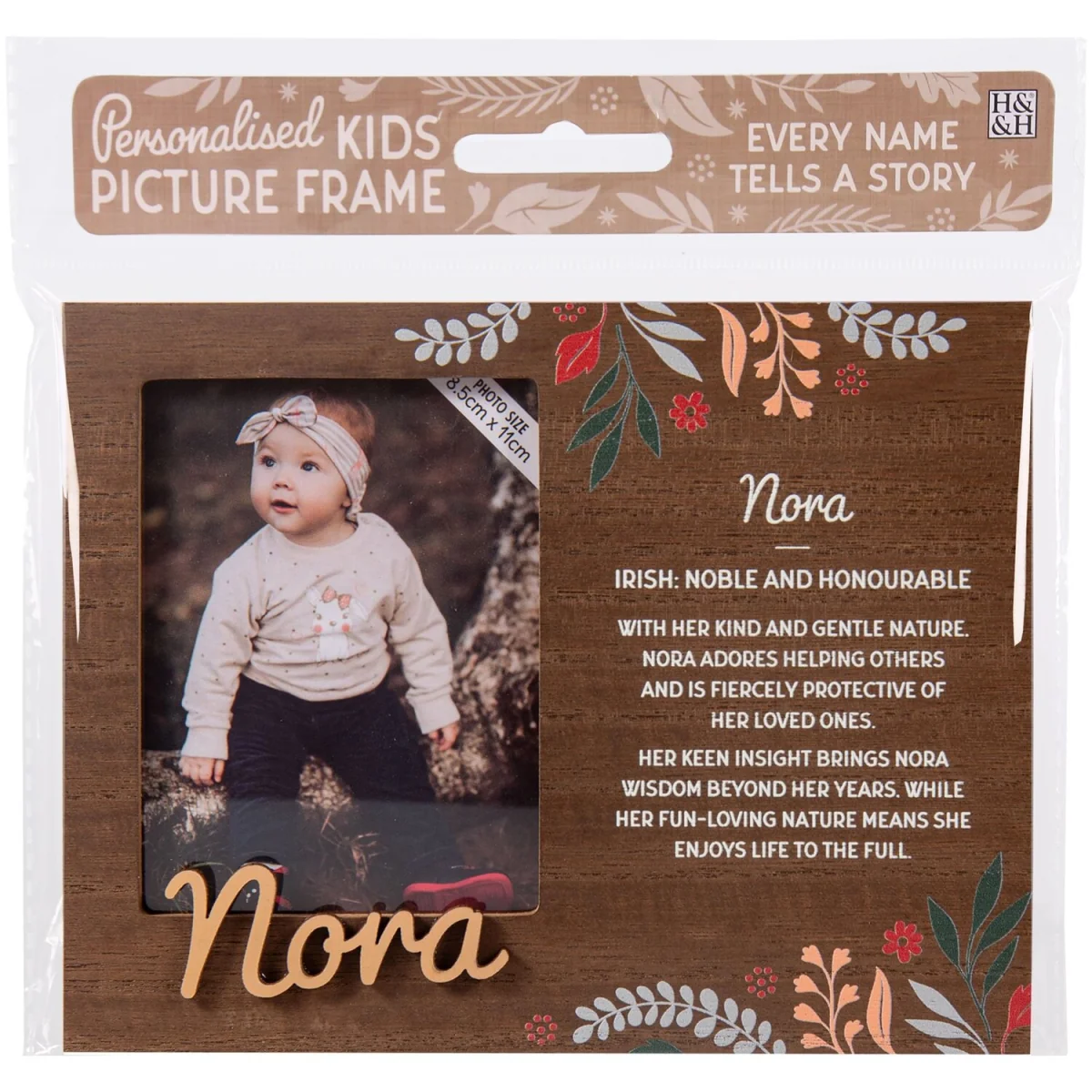 Nora Pre-personalised Child's Picture Frame - Dark Brown – image 2