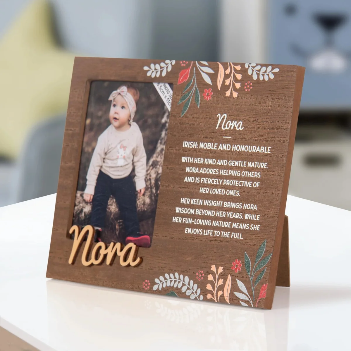 Nora Pre-personalised Child's Picture Frame - Dark Brown – image 5