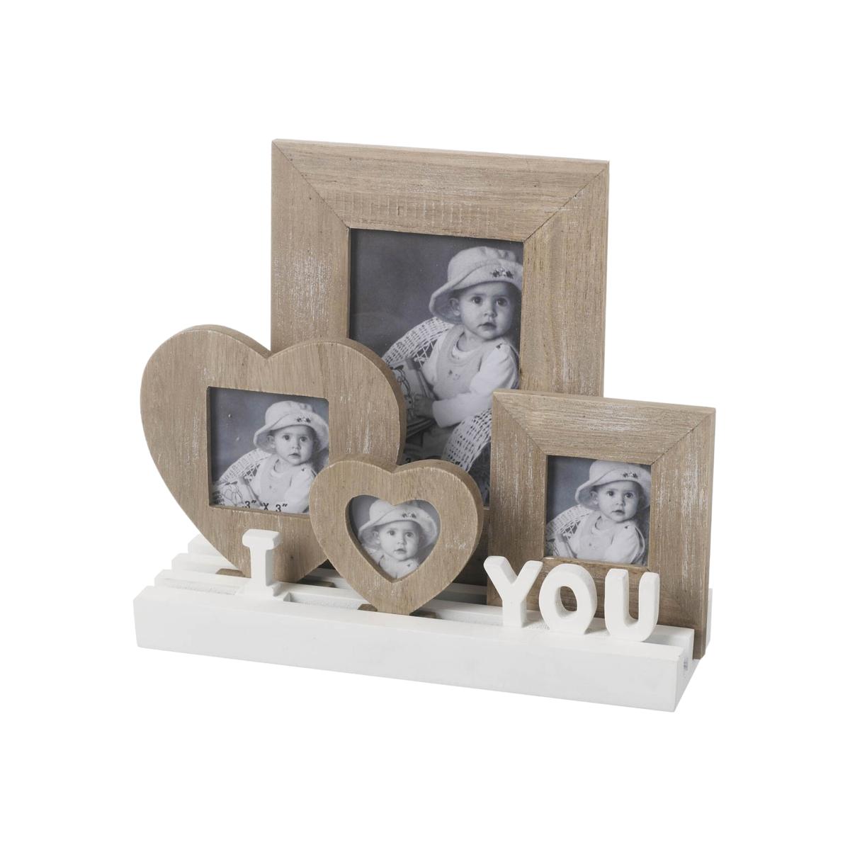 I Love You Multi Photo Frame - Brown