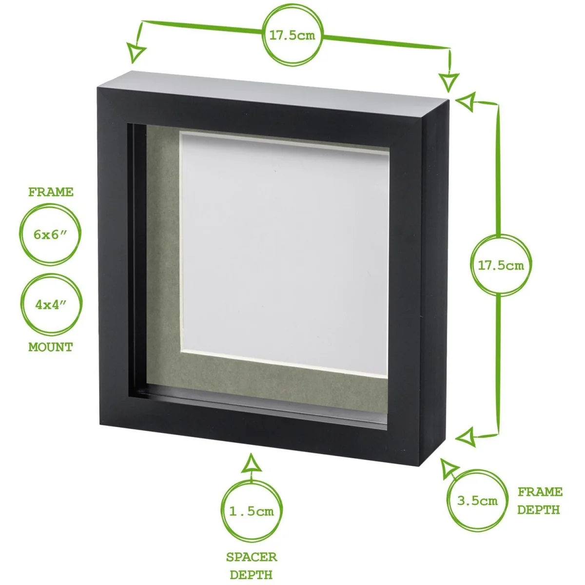6" x 6" 3D Box Photo Frames - 4" x 4" Mount - Light Brown/Ivory - Pack of 2 - Light Brown/Ivory – image 5