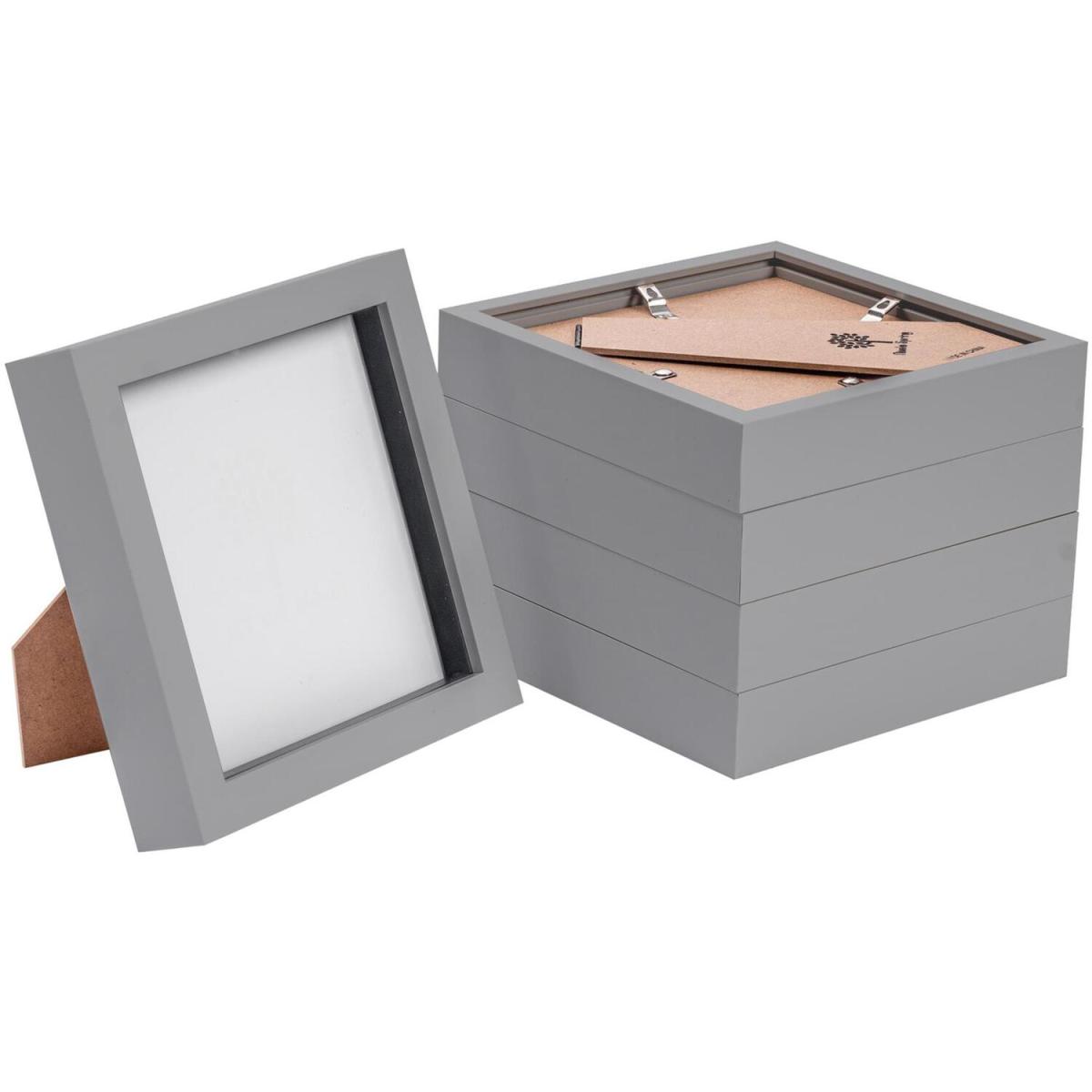 3D Box Photo Frames - 6" x 6" - Grey - Grey – image 2