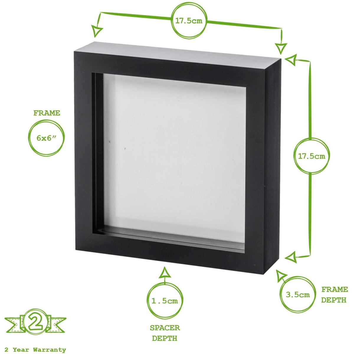 3D Box Photo Frames - 6" x 6" - Grey - Grey – image 5