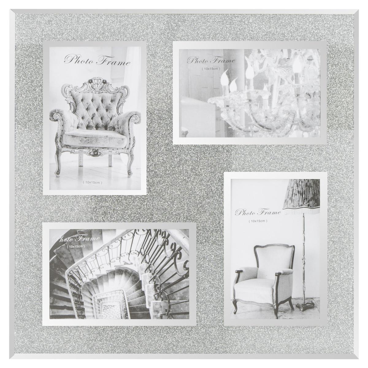 Silver Sparkle Four Photo Multi Frame – image 2