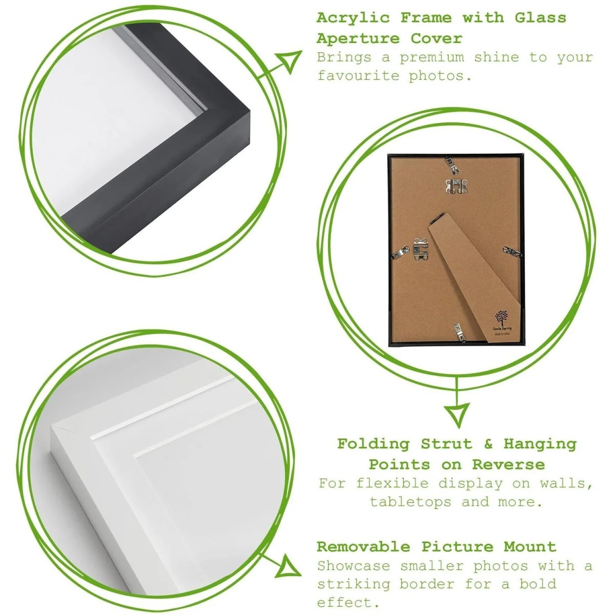 Photo Frames with A5 Mount - A4 (8" x 12") - Grey/Black - Pack of 2 - Grey/Black – image 3
