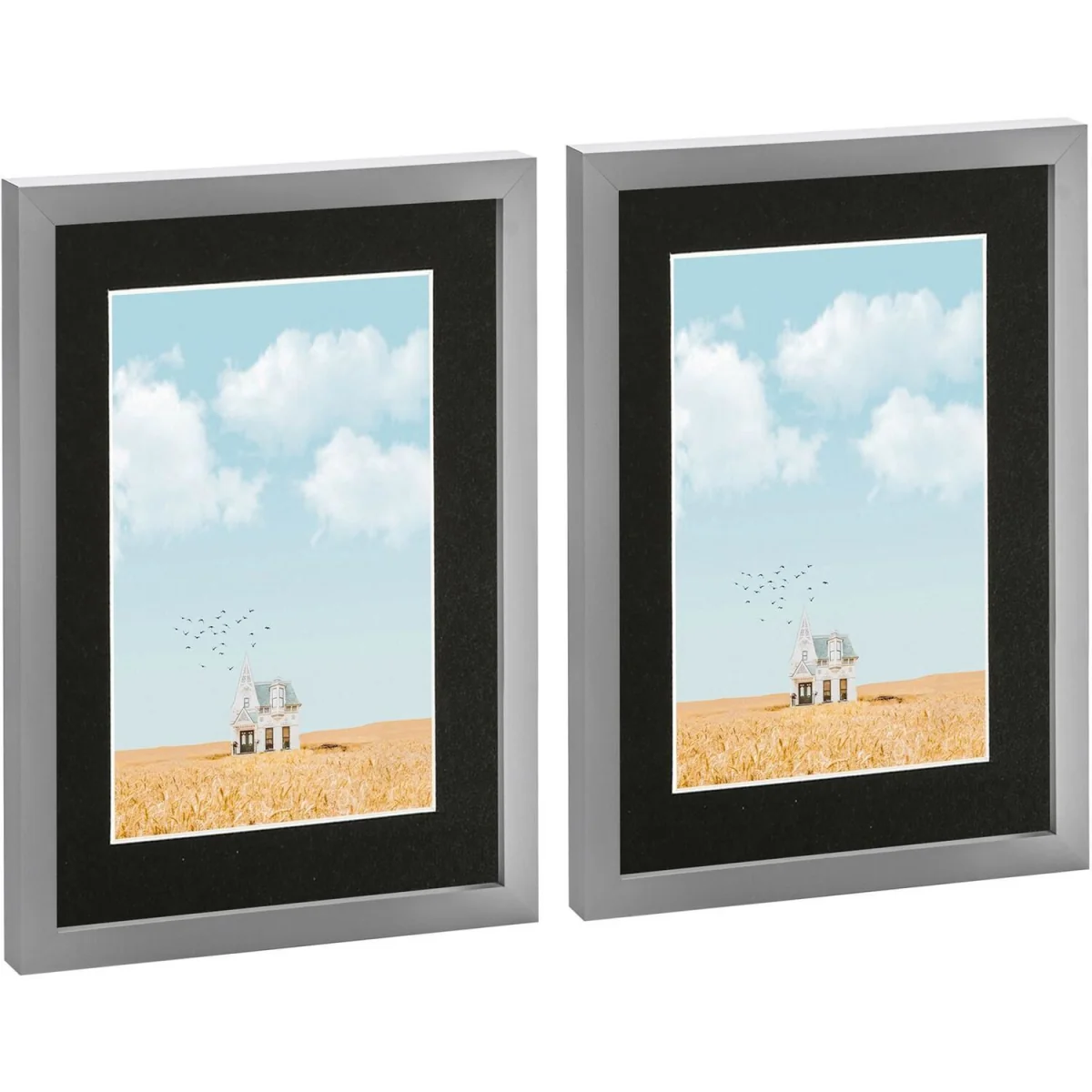 Photo Frames with A5 Mount - A4 (8" x 12") - Grey/Black - Pack of 2 - Grey/Black – image 6