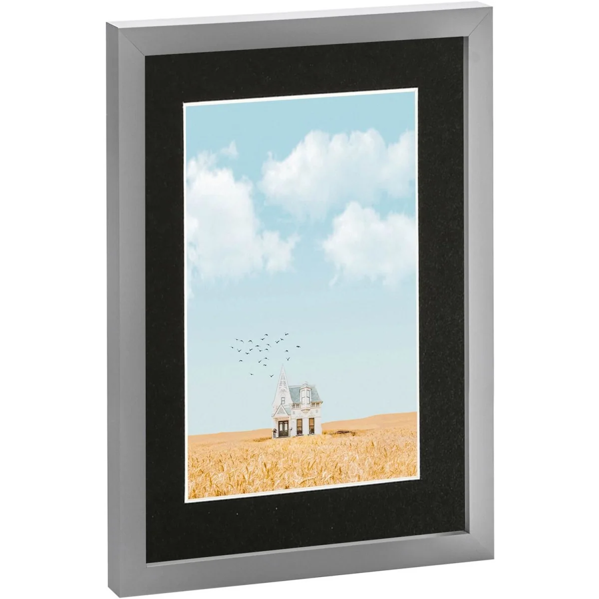 Photo Frame with A5 Mount - A4 (8" x 12") - Grey/Black - Grey/Black – image 4