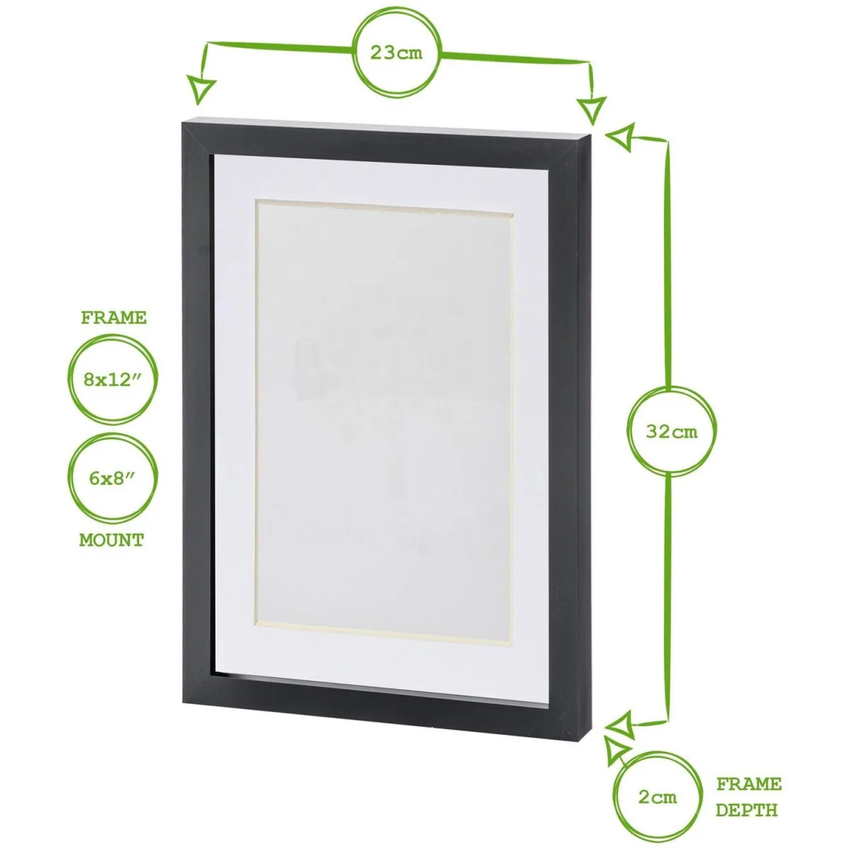 Photo Frame with A5 Mount - A4 (8" x 12") - Grey/Black - Grey/Black – image 5