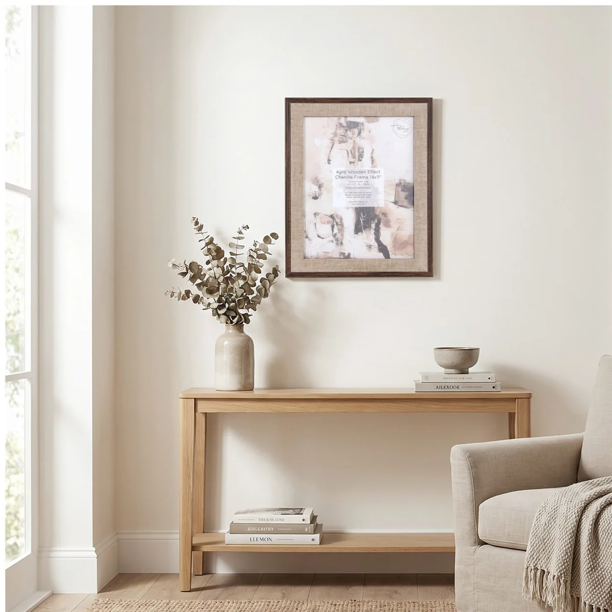 Ayra Wooden Effect Chenille Photo Frame - 11 x 14 inch – image 2