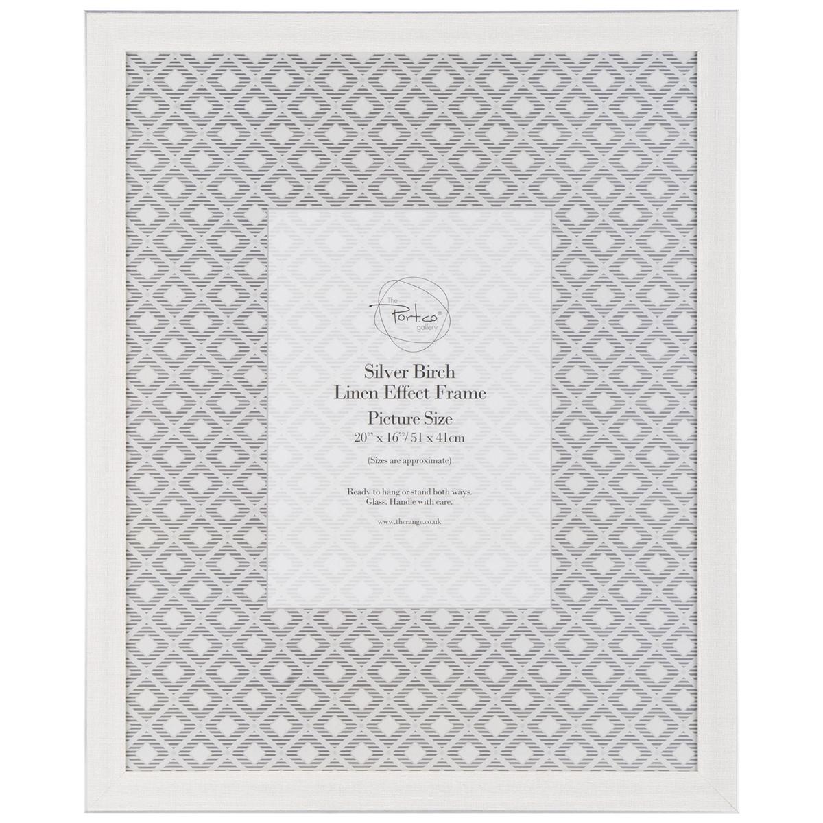 Silver Birch Linen Effect Frame - Silver / 14x11in – image 2