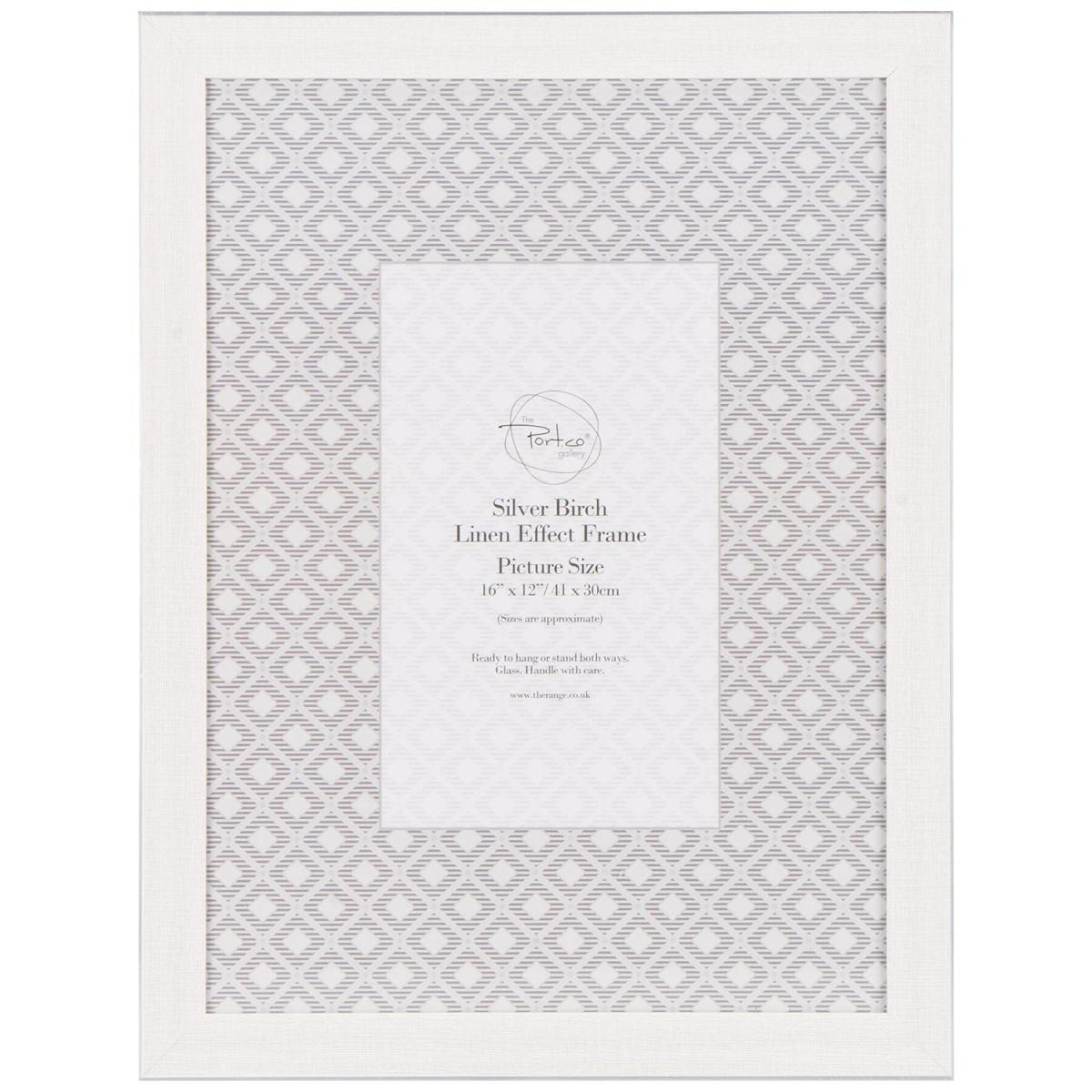 Silver Birch Linen Effect Frame - Silver / 14x11in – image 3