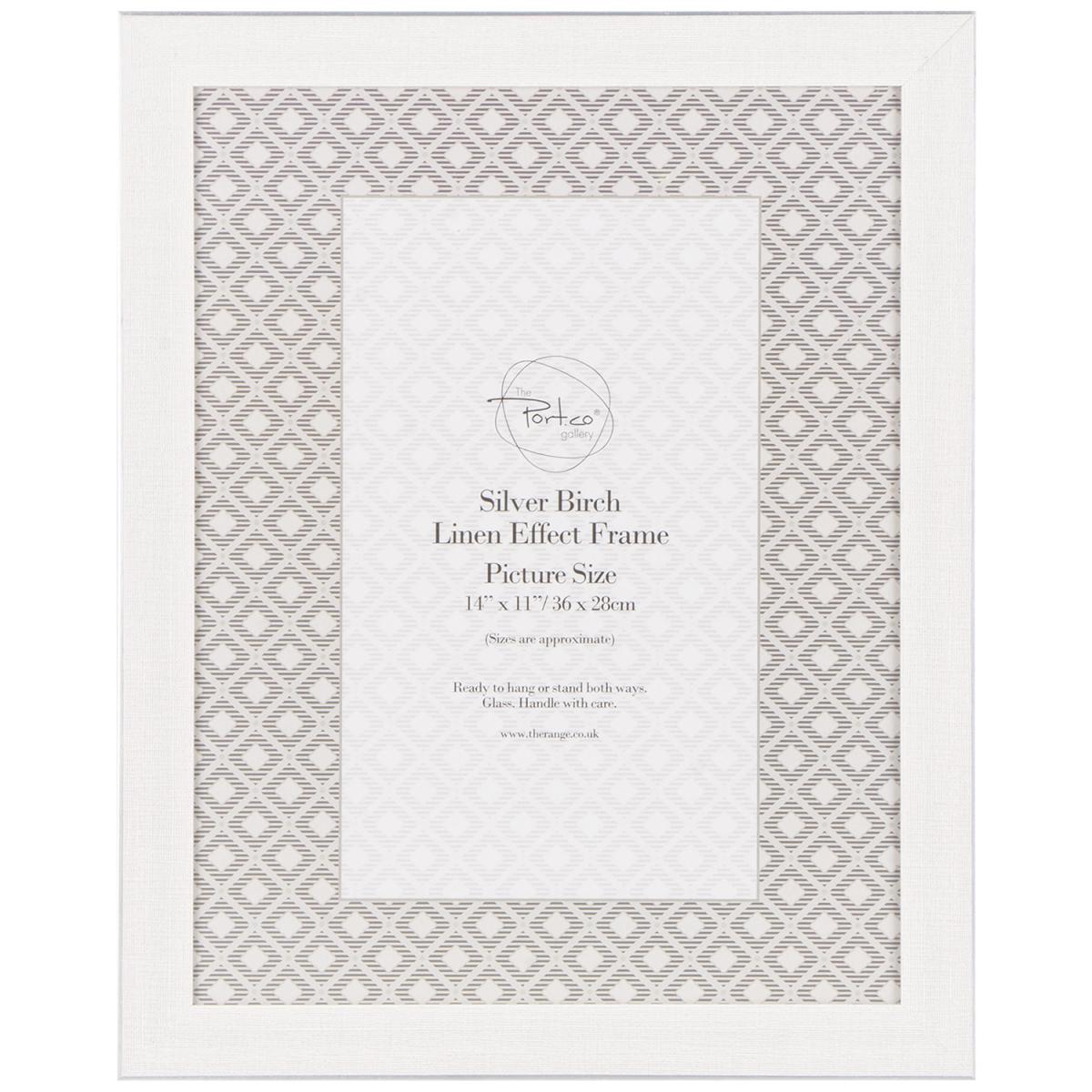 Silver Birch Linen Effect Frame - Silver / 14x11in – image 4