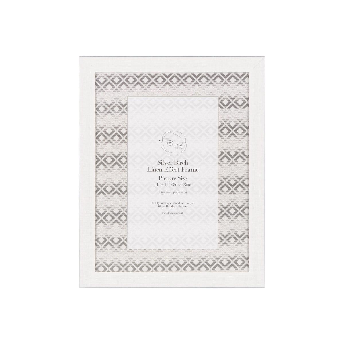 Silver Birch Linen Effect Frame - Silver / 14x11in – image 1