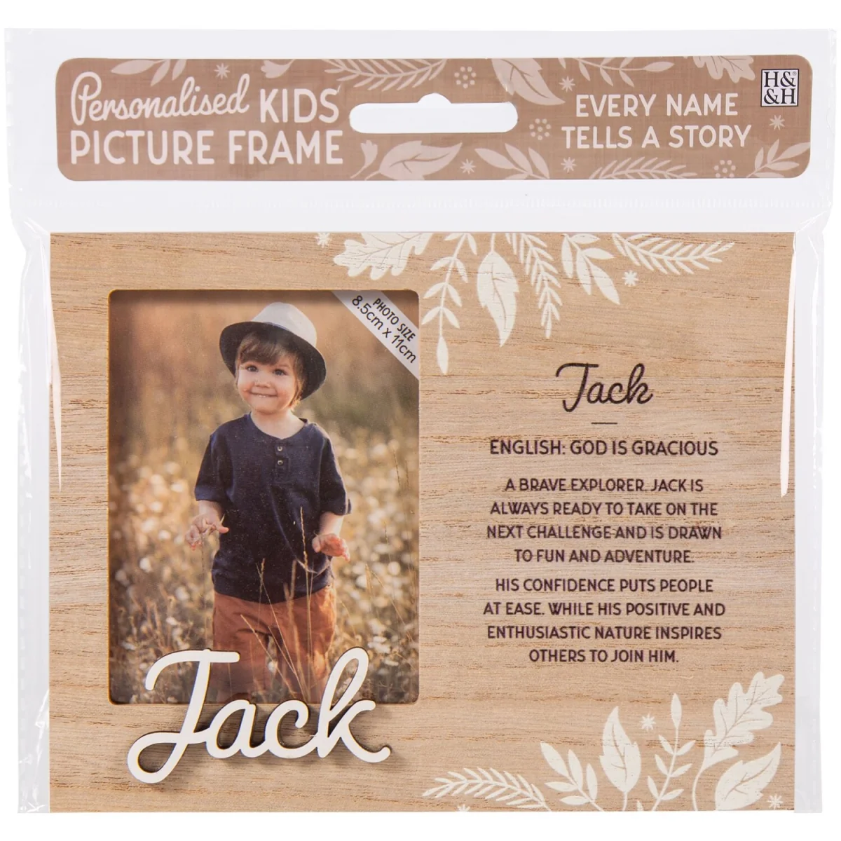Jack Pre-personalised Child's Picture Frame - Light Brown – image 2