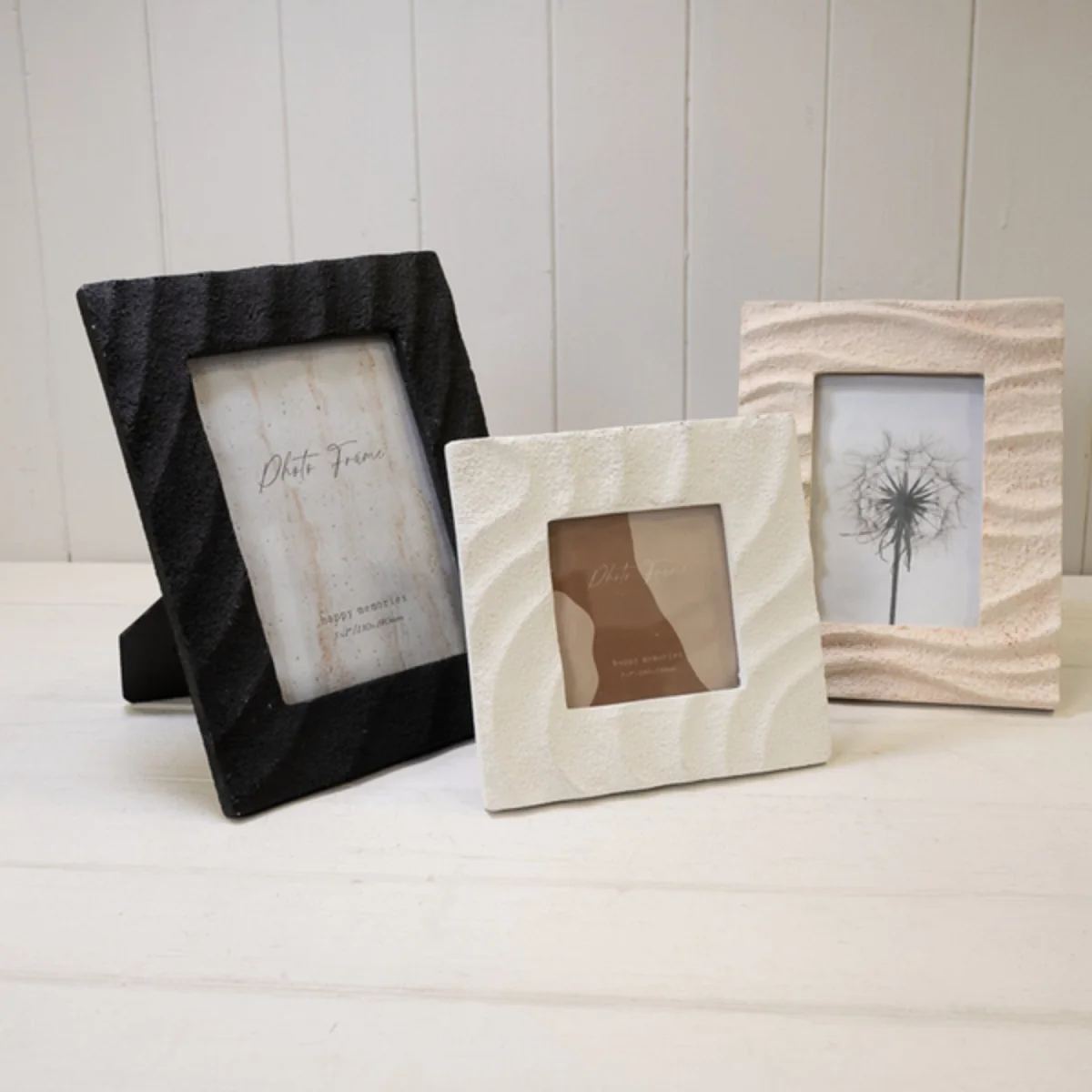 Fresh White Sandy Textured Square Photo Frame - White – image 2