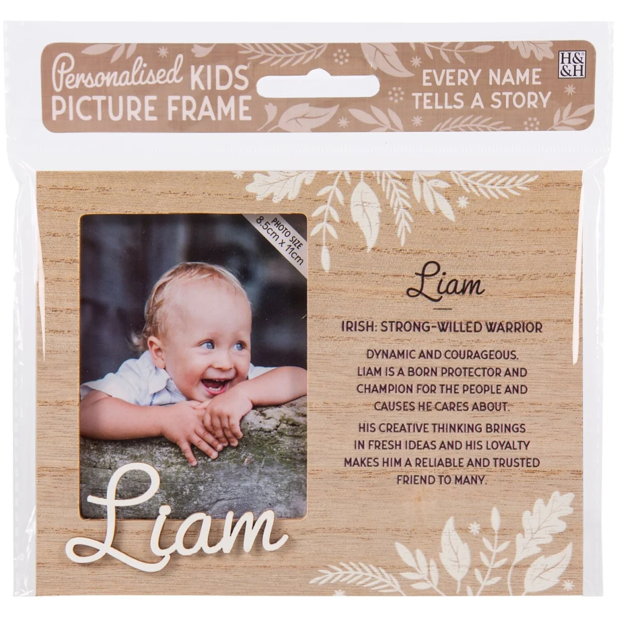 Liam Pre-personalised Child's Picture Frame - Light Brown – image 2