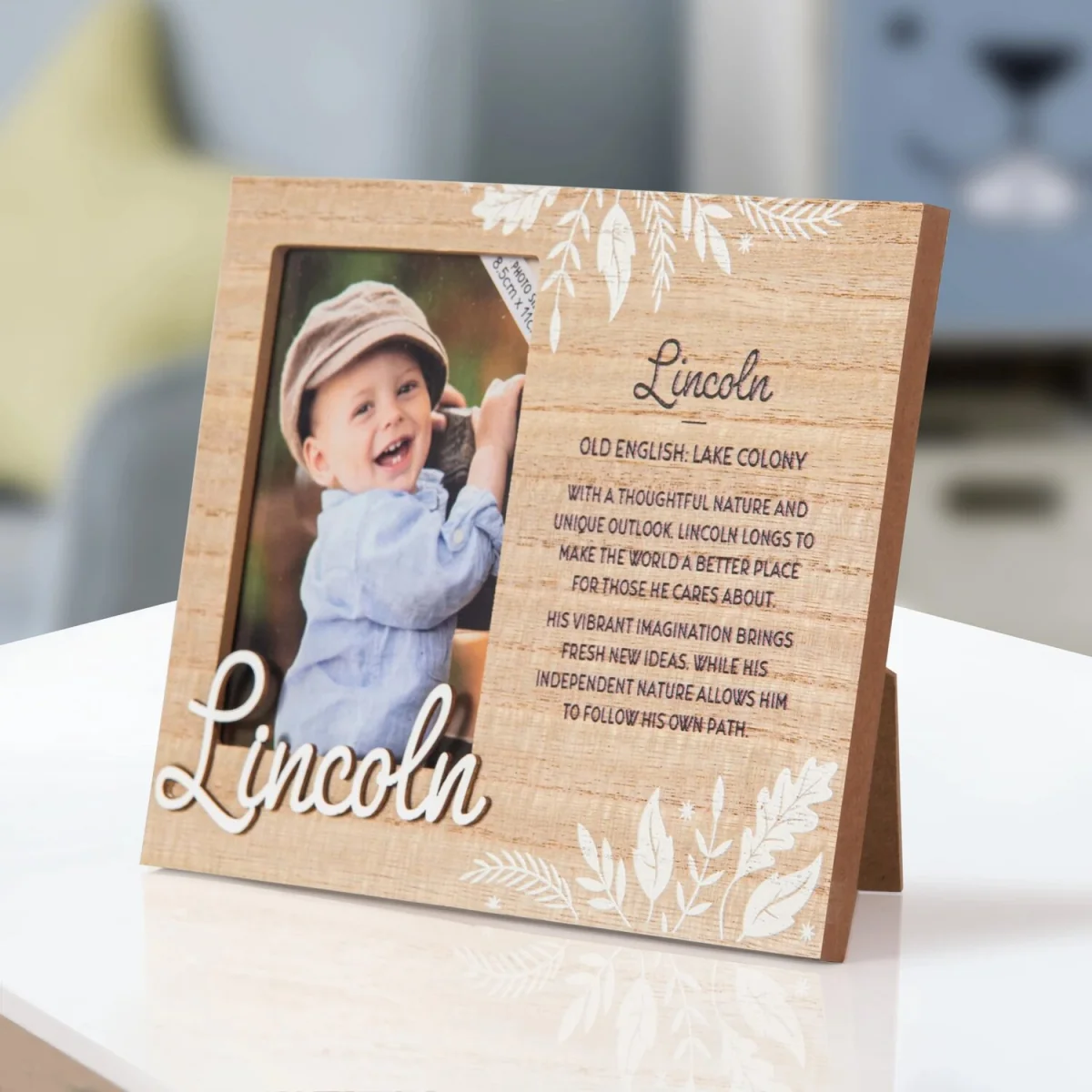 Lincoln Pre-personalised Child's Picture Frame - Light Brown – image 3