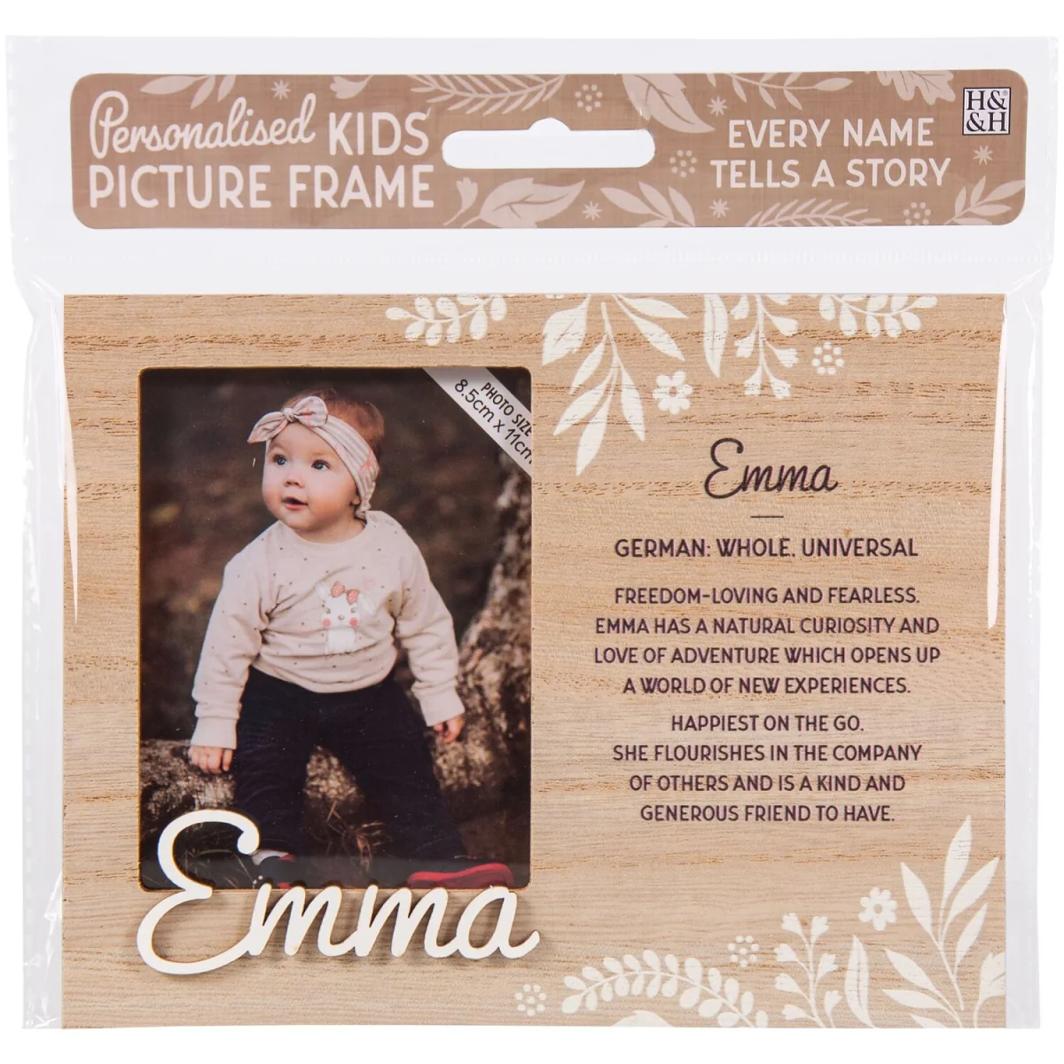Emma Pre-personalised Child's Picture Frame - Light Brown – image 2