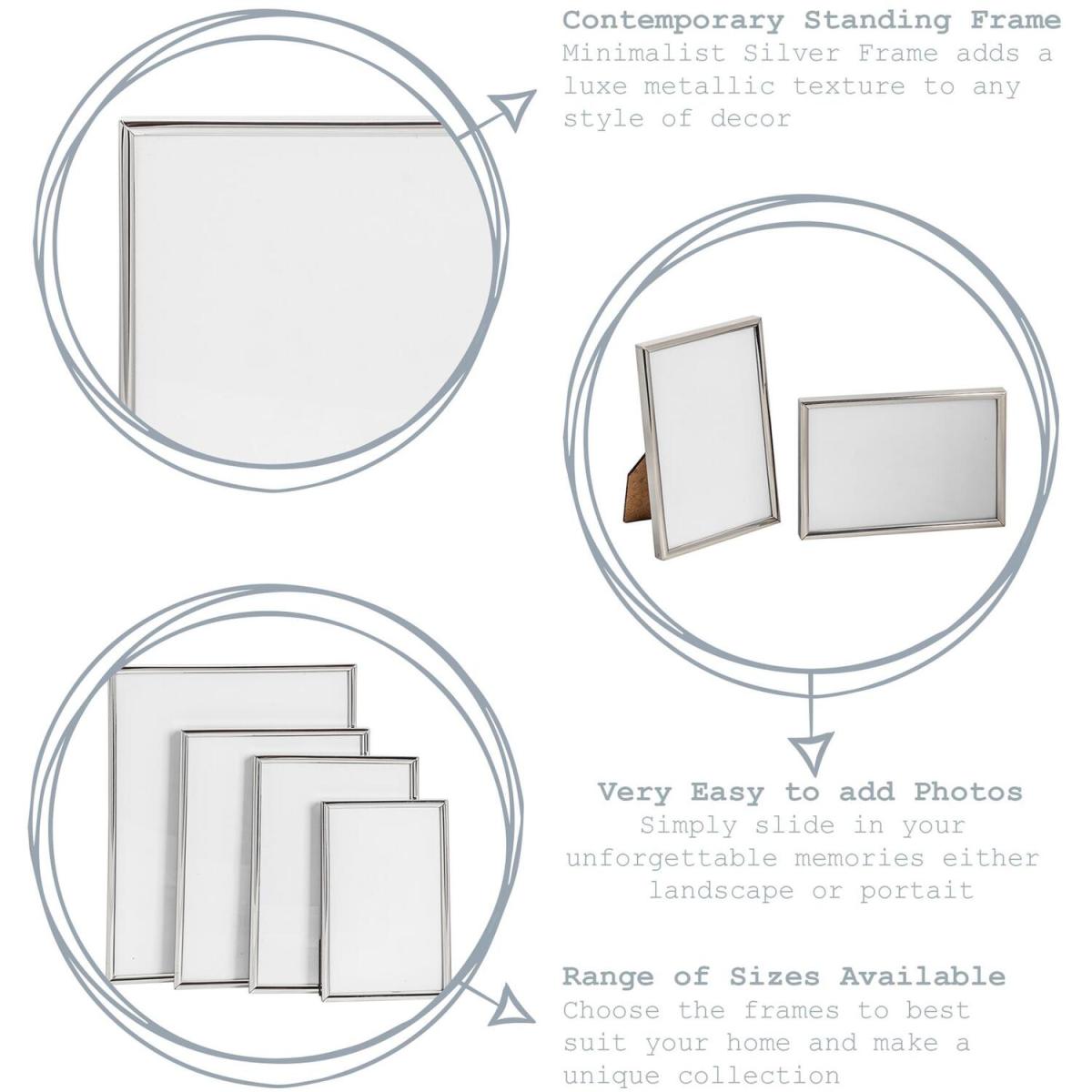 6x8" Metal Photo Frame Silver - Silver – image 4