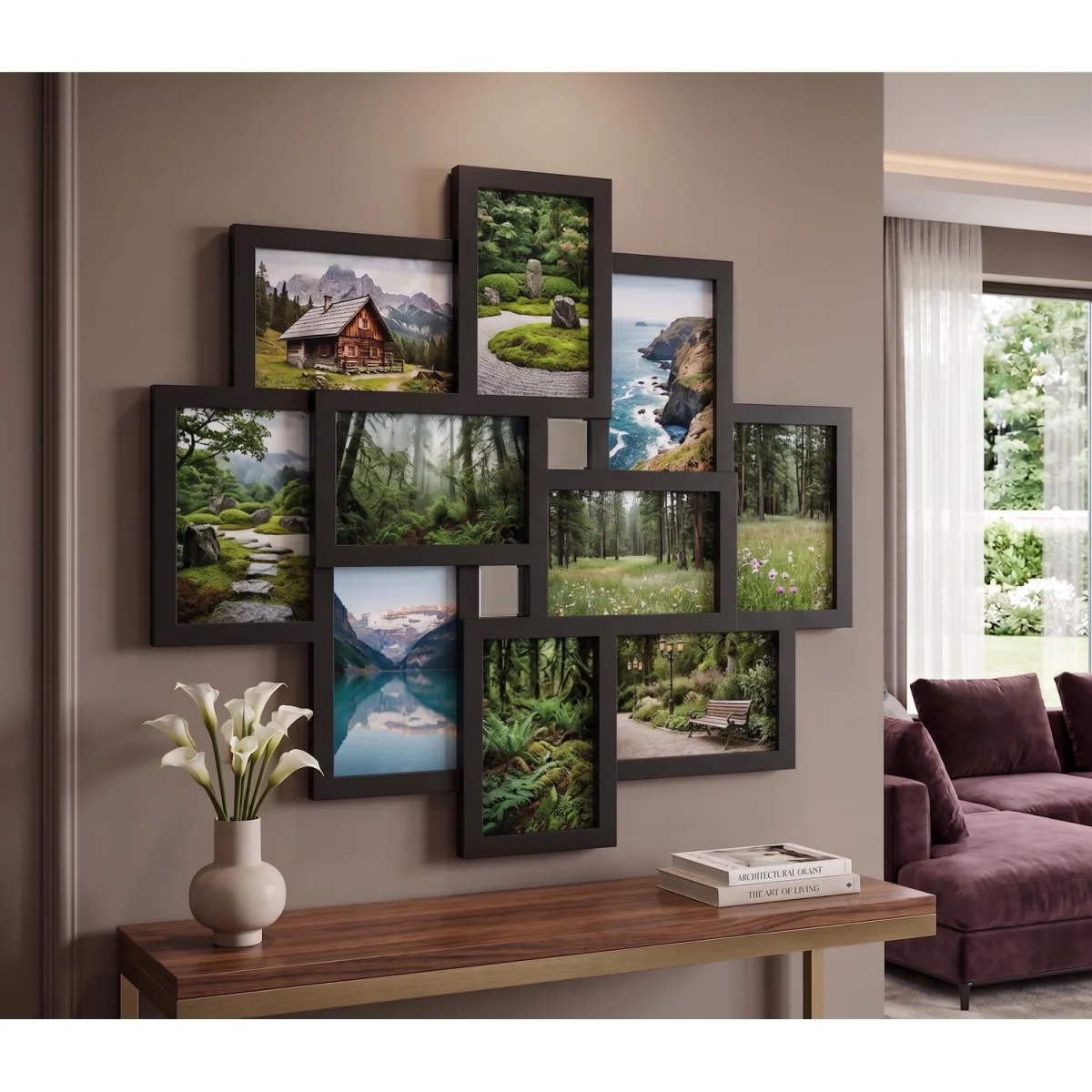 10 Multi Aperture Wall Collage Photo Frame 55.3x49.5x2.5Cm - Blacky – image 2