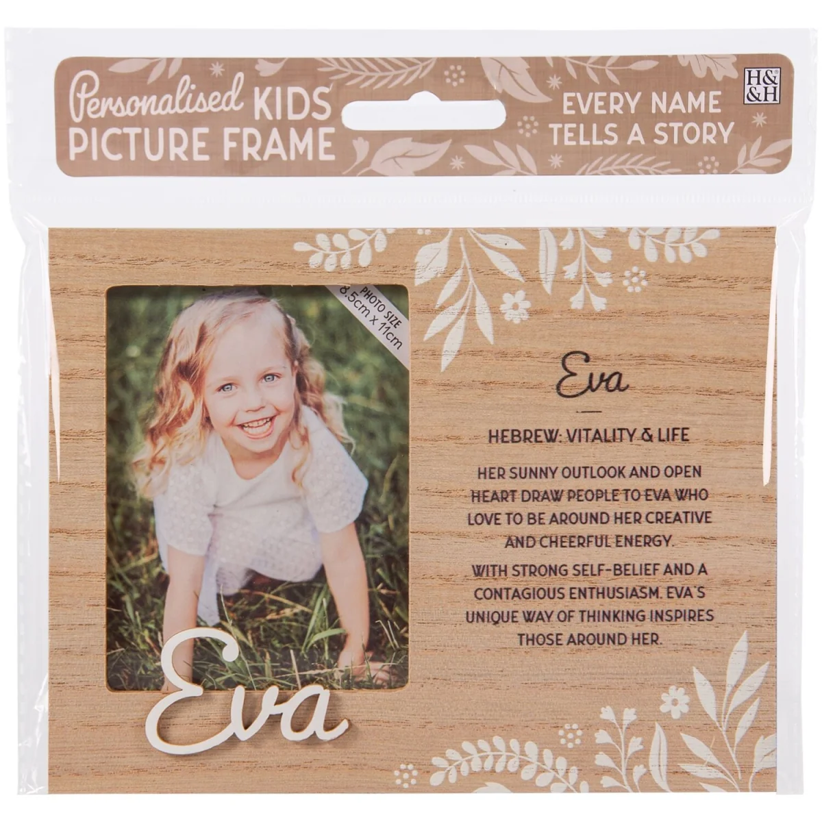 Eva Pre-personalised Child's Picture Frame - Light Brown – image 2