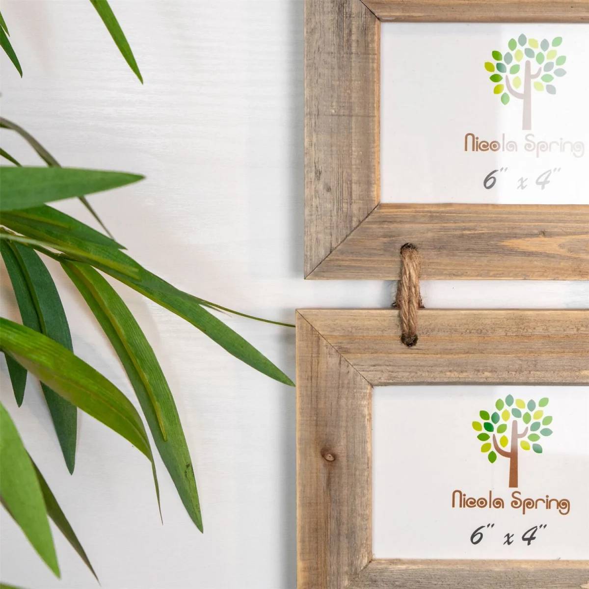 Rustic Wooden Hanging 3 Photo Frames - 6 x 4" - Natural - Pack of 2 - Brown – image 2
