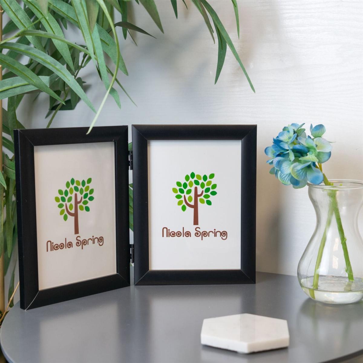 5x7" Folding 2 Photo Frame Black - Black – image 3