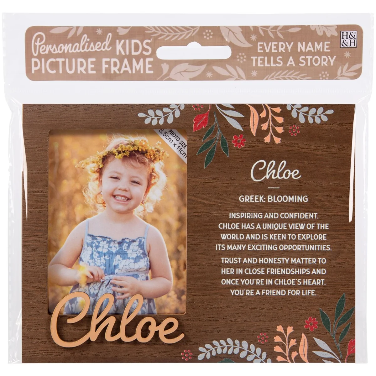 Chloe Pre-personalised Child's Picture Frame - Dark Brown – image 2