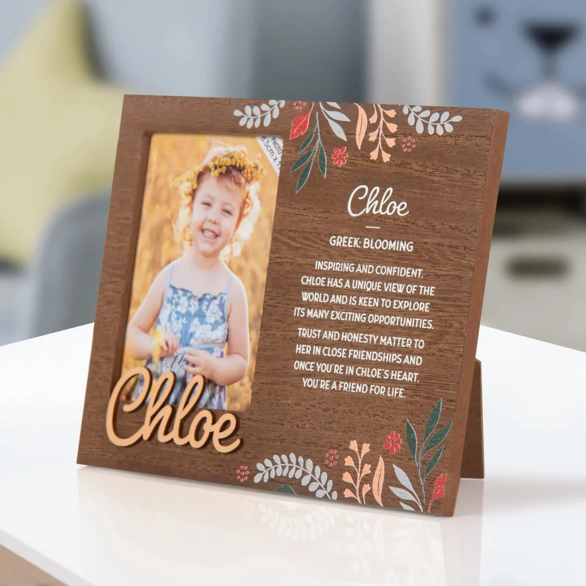 Chloe Pre-personalised Child's Picture Frame - Dark Brown – image 5