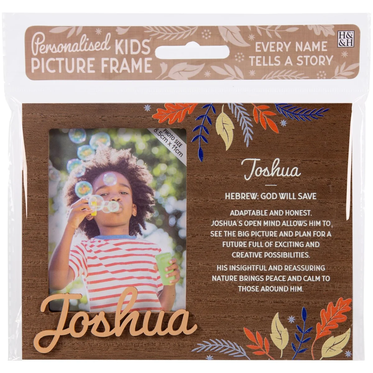 Joshua Pre-personalised Child's Picture Frame - Dark Brown – image 2