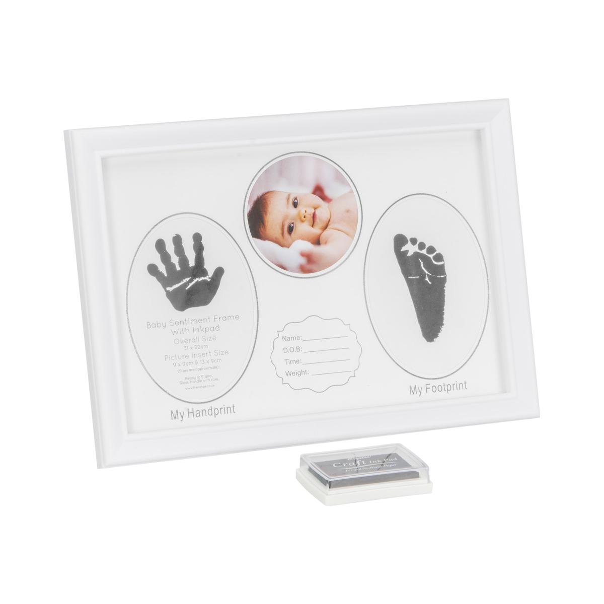 Baby Sentiment Frame With Inkpad - White – image 1
