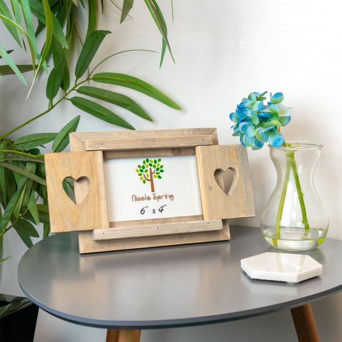 6x4" Rustic Shutters Photo Frame - Brown – image 2