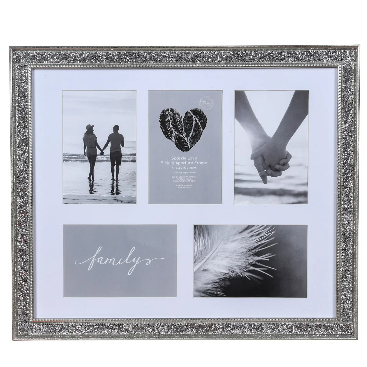 Sparkle Love 5 Multi Aperture Photo Frame – image 2