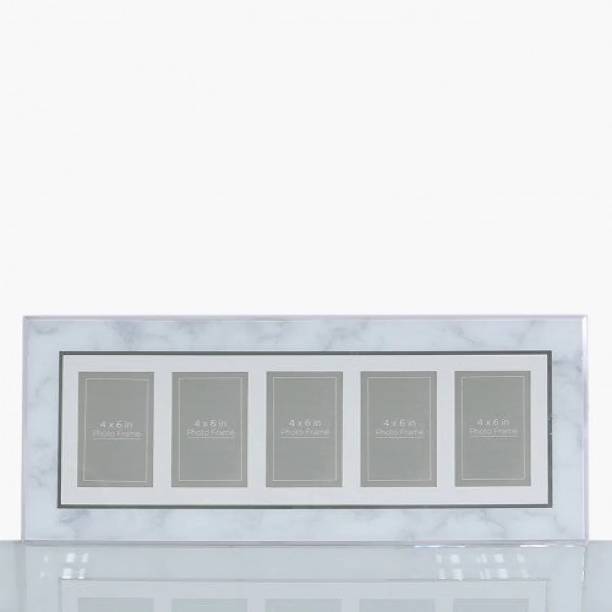 Deco Home Grey Marble 5 Aperture Horizontal Photo Frame (4inx6in)