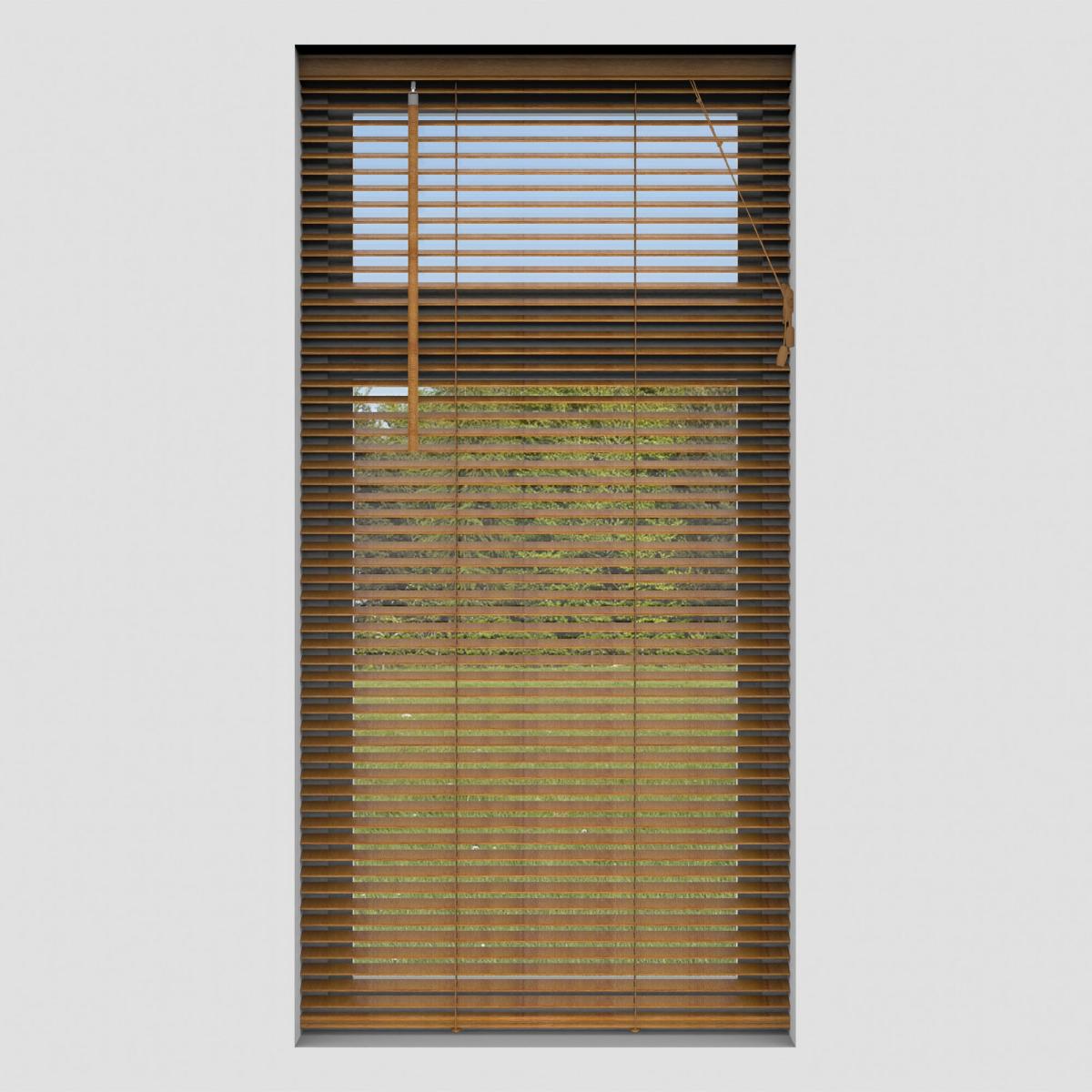Hardwood Oak 25mm Slats Venetian Blind Light Brown / Natural – image 2