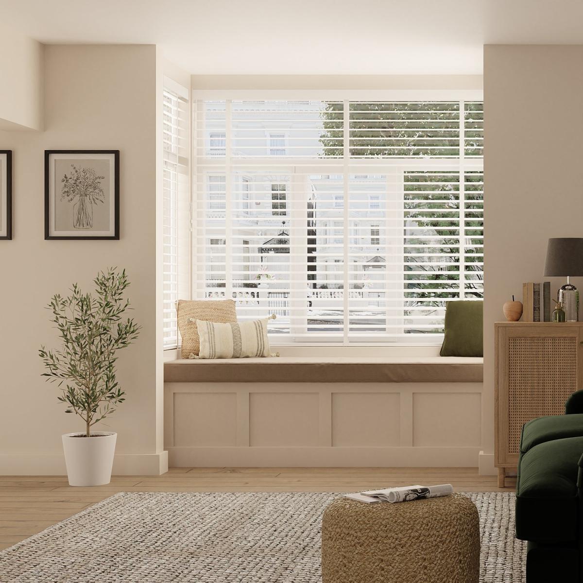 Swish 63mm White Hardwood Venetian Blind White – image 1